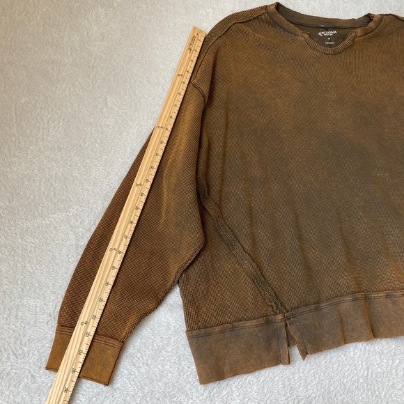 Arizona Jean Co. Thermal Waffle Knit Sweater Women S Brown Grunge Slouchy Boho - Picture 9 of 10